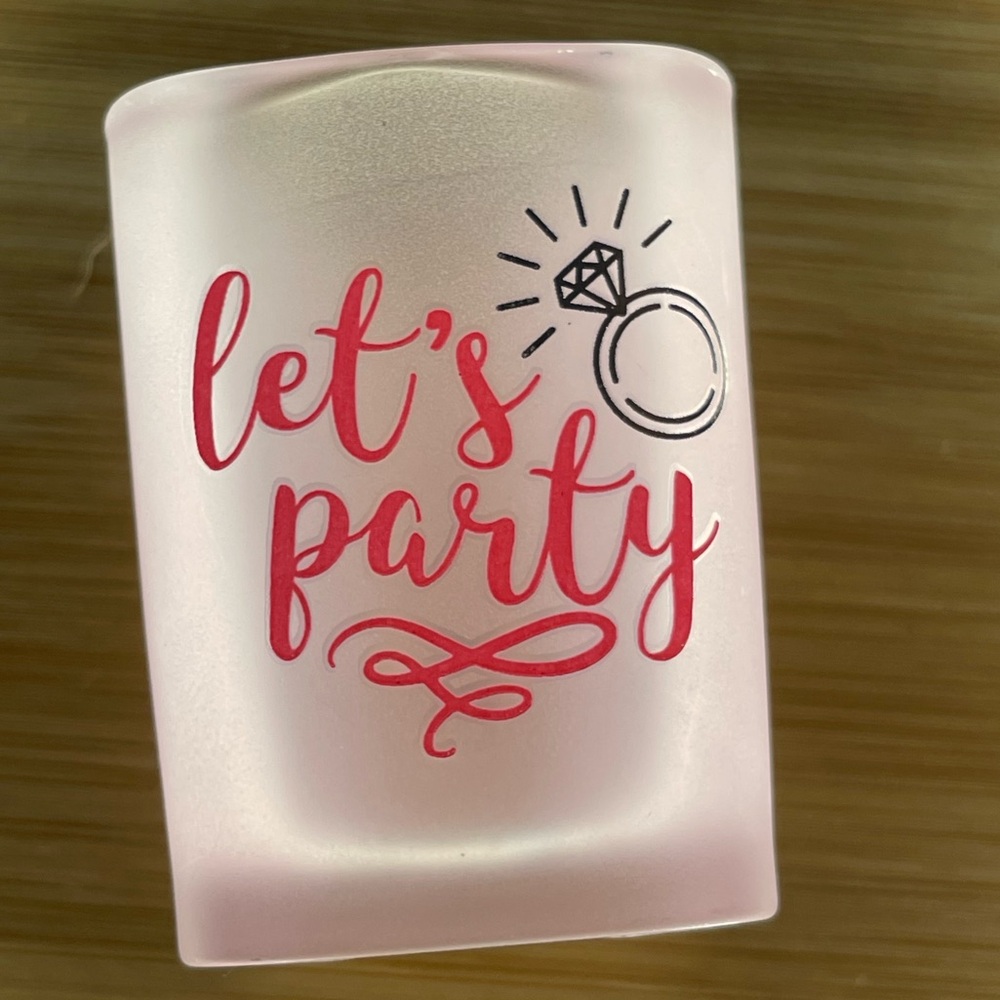 Pink 'Let's Party' Shot Glass